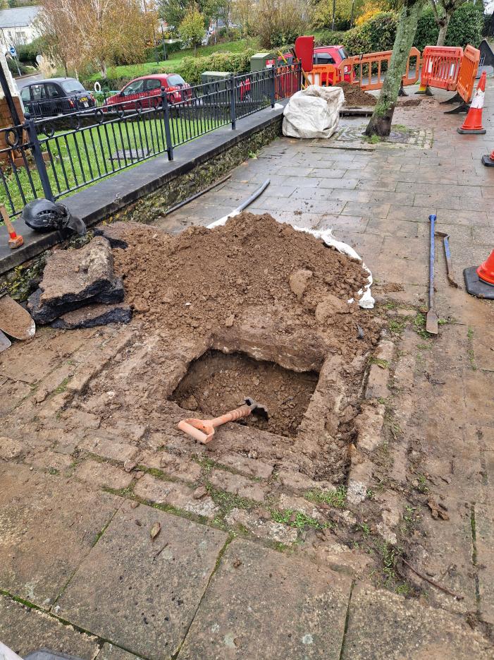 Digging out the existing pits