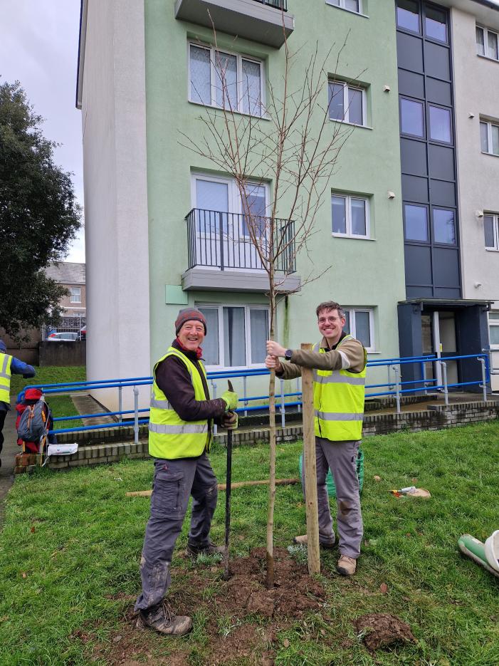 Chris and Mark with an Amelanchier