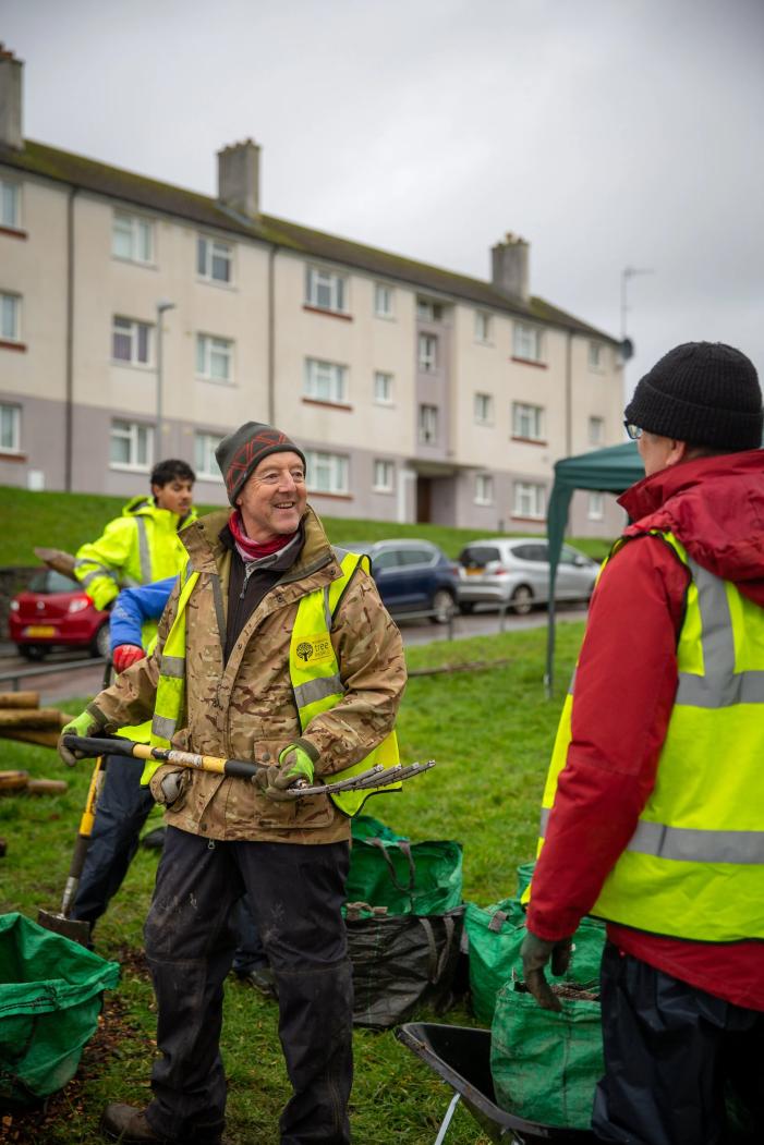 Chris enjoying a brief dry spell