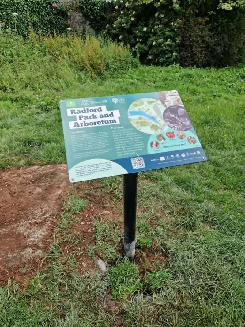 The Radfork Park interpretation board