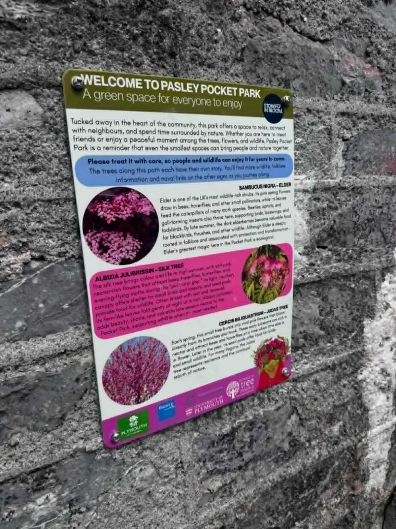 One of the Pasley Street Pocket Park interpretation boards