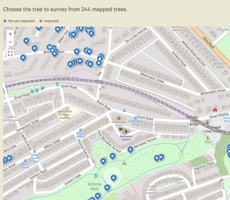 All the trees are mapped
